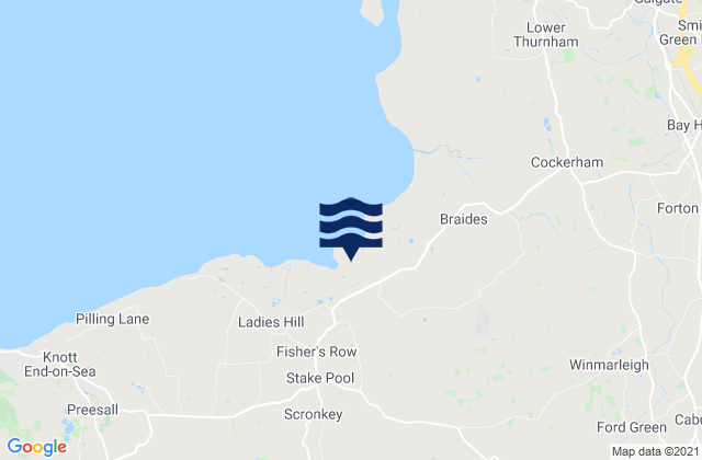 Mappa delle maree di Great Eccleston, United Kingdom