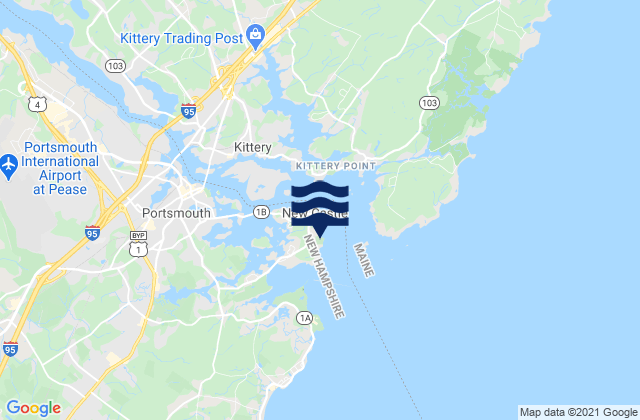 Mappa delle maree di Great Island Common New Castle, United States
