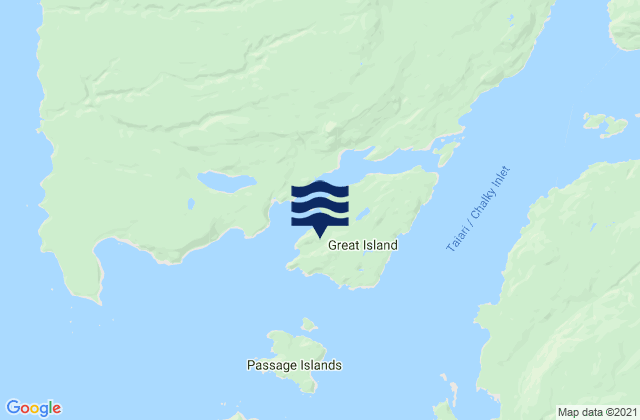 Mappa delle maree di Great Island, New Zealand