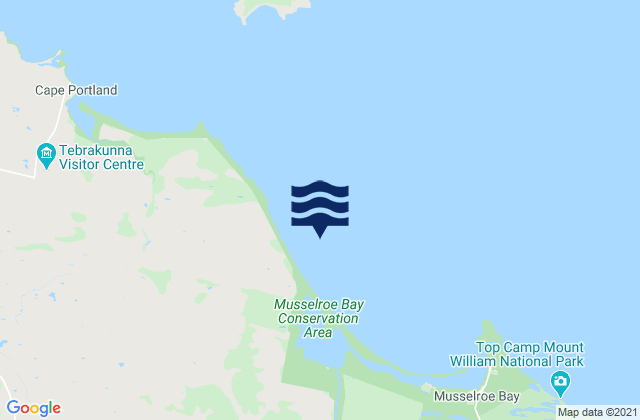 Mappa delle maree di Great Musselroe Bay, Australia