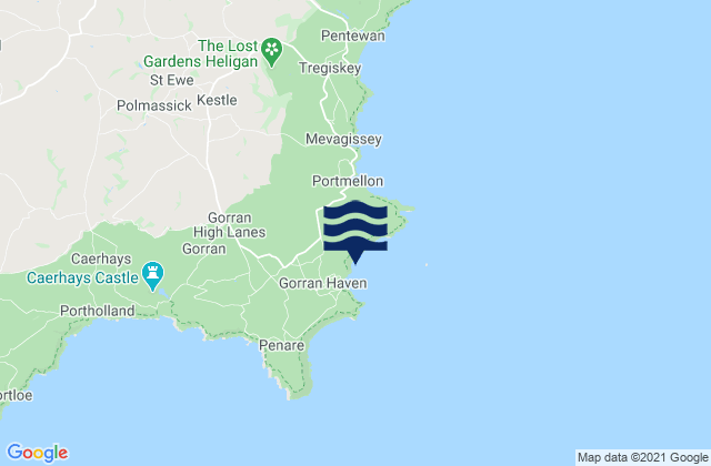 Mappa delle maree di Great Perhaver Beach, United Kingdom