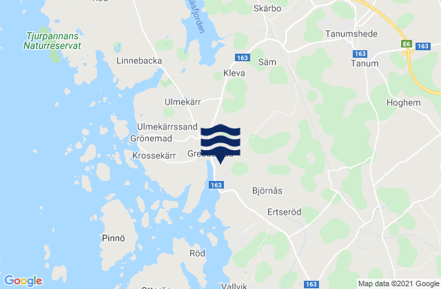 Mappa delle maree di Grebbestad, Sweden