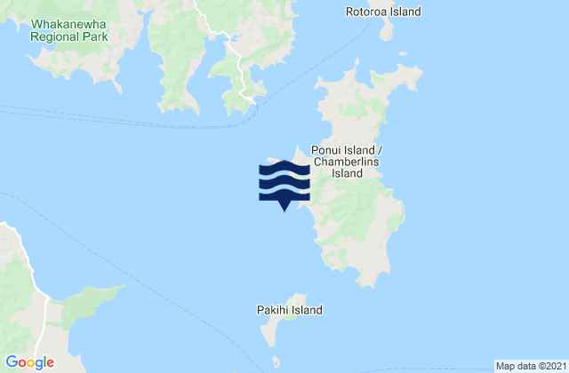 Mappa delle maree di Green Bay, New Zealand