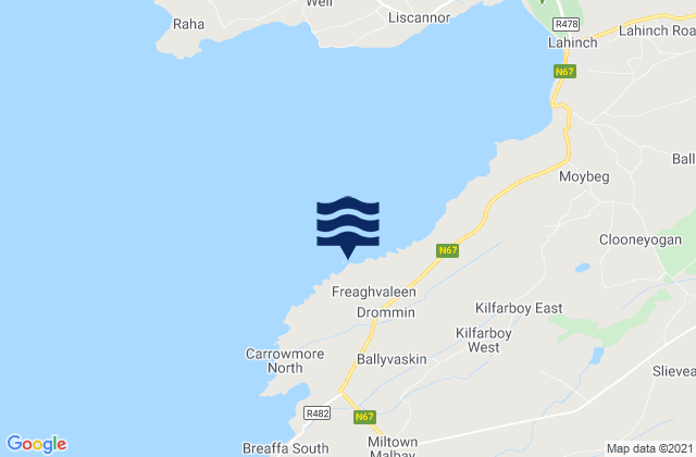 Mappa delle maree di Green Island, Ireland