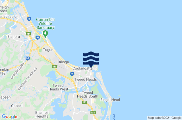 Mappa delle maree di Greenmount Beach, Australia