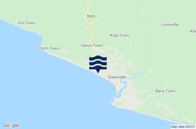 Mappa delle maree di Greenville District, Liberia