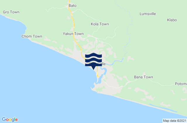 Mappa delle maree di Greenville, Liberia