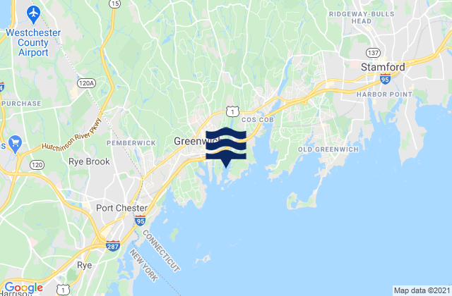 Mappa delle maree di Greenwich, United States