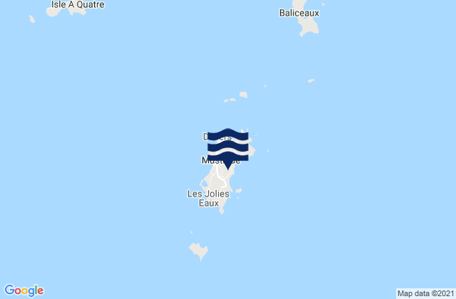 Mappa delle maree di Grenadines, Saint Vincent and the Grenadines