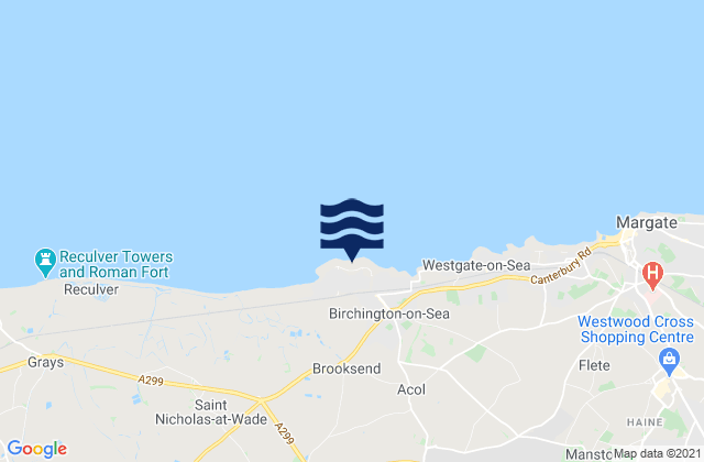 Mappa delle maree di Grenham Bay Beach, United Kingdom