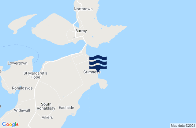Mappa delle maree di Grim Ness, United Kingdom