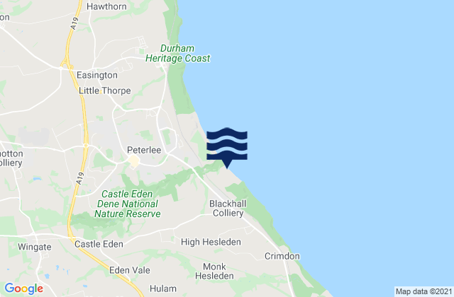 Mappa delle maree di Grindon, United Kingdom