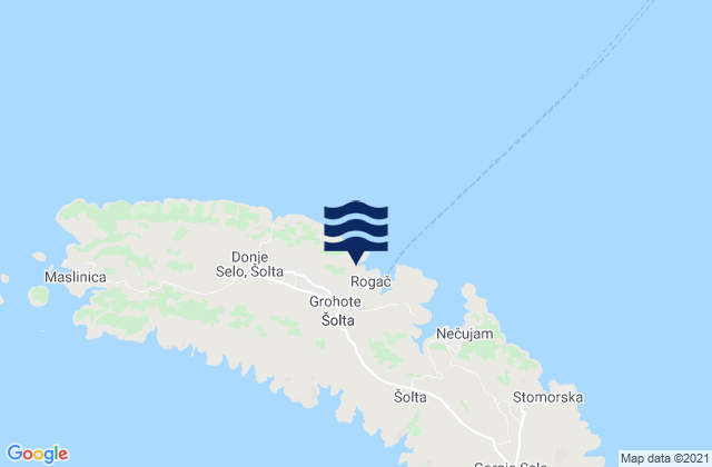 Mappa delle maree di Grohote, Croatia