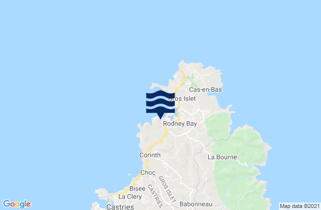 Mappa delle maree di Gros-Islet, Saint Lucia