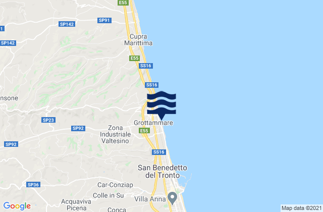 Mappa delle maree di Grottammare, Italy