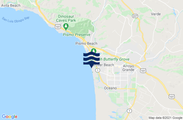 Mappa delle maree di Grover Beach, United States