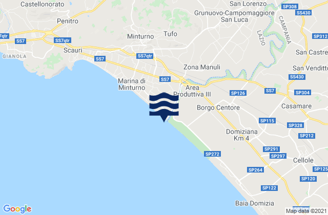 Mappa delle maree di Grunuovo-Campomaggiore San Luca, Italy