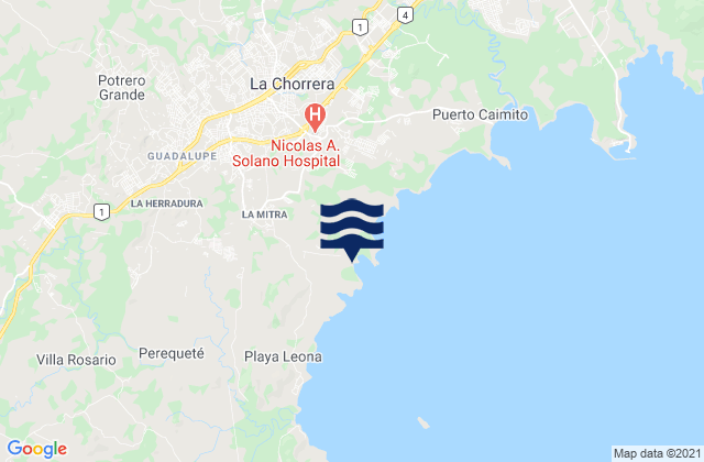 Mappa delle maree di Guadalupe, Panama