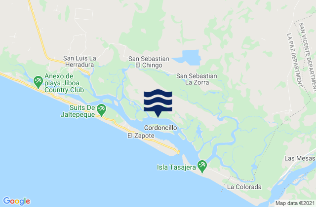 Mappa delle maree di Guadalupe, El Salvador