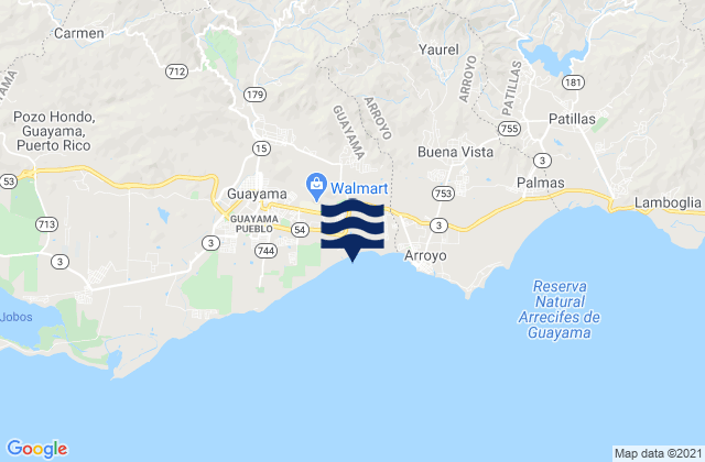 Mappa delle maree di Guamaní Barrio, Puerto Rico