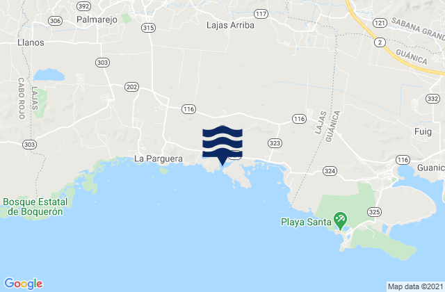 Mappa delle maree di Guamá Barrio, Puerto Rico