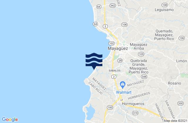 Mappa delle maree di Guanajibo Barrio, Puerto Rico