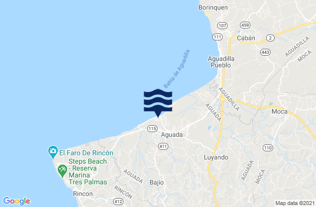 Mappa delle maree di Guaniquilla Barrio, Puerto Rico