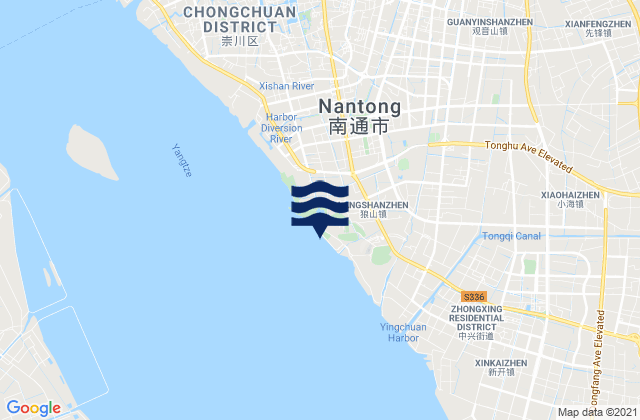 Mappa delle maree di Guanyinshan, China