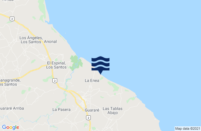 Mappa delle maree di Guararé, Panama