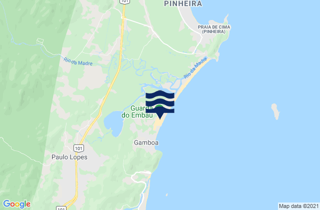 Mappa delle maree di Guarda do Embau, Brazil