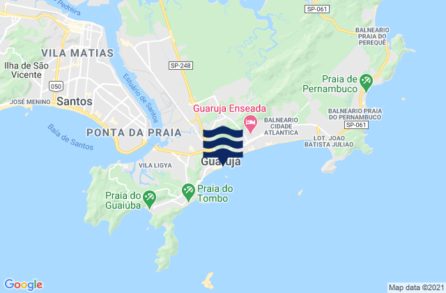 Mappa delle maree di Guarujá, Brazil