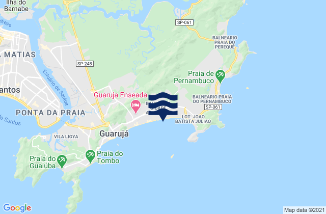 Mappa delle maree di Guarujá, Brazil