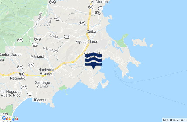 Mappa delle maree di Guayacán Barrio, Puerto Rico