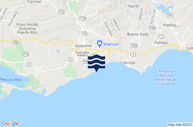 Mappa delle maree di Guayama Barrio-Pueblo, Puerto Rico