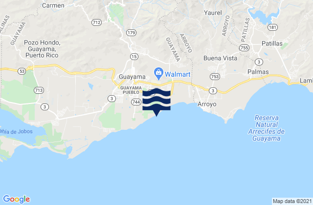 Mappa delle maree di Guayama, Puerto Rico