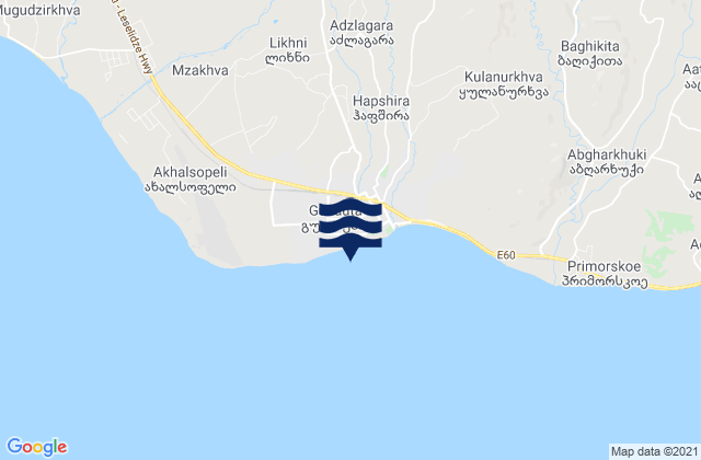 Mappa delle maree di Gudauta, Georgia
