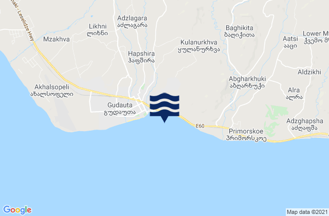 Mappa delle maree di Gudauta District, Georgia