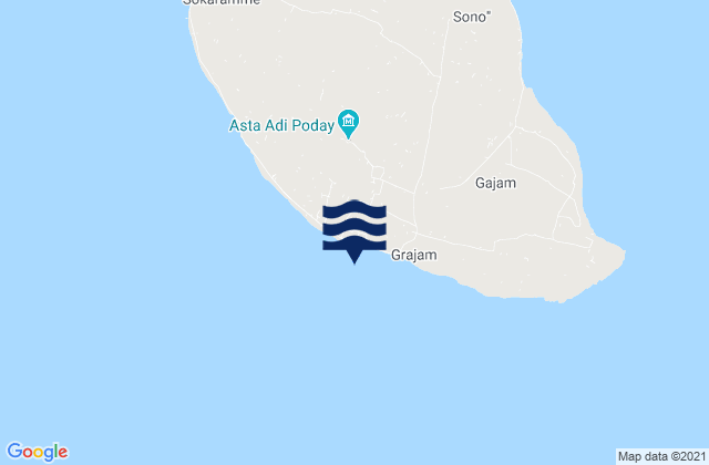 Mappa delle maree di Guder Lao, Indonesia