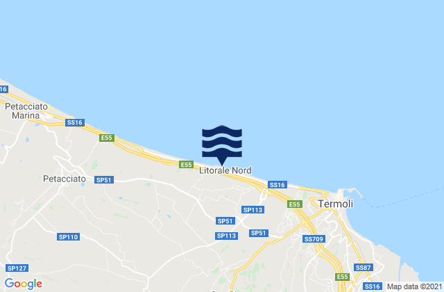 Mappa delle maree di Guglionesi, Italy