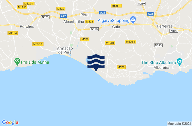 Mappa delle maree di Guia, Portugal