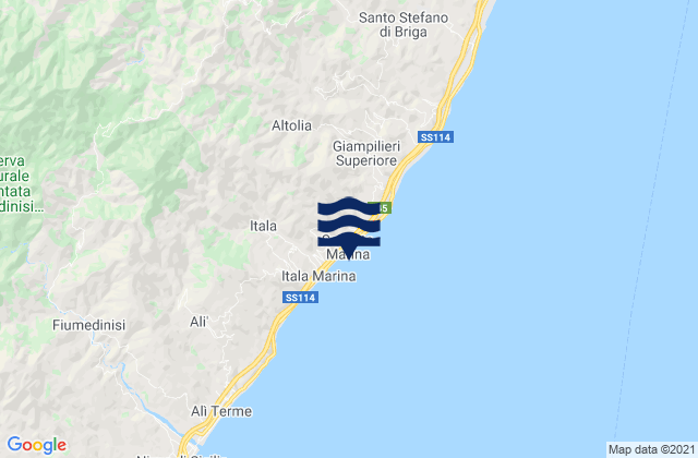 Mappa delle maree di Guidomandri Marina, Italy