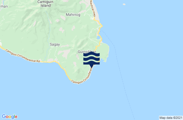 Mappa delle maree di Guinisiliban, Philippines
