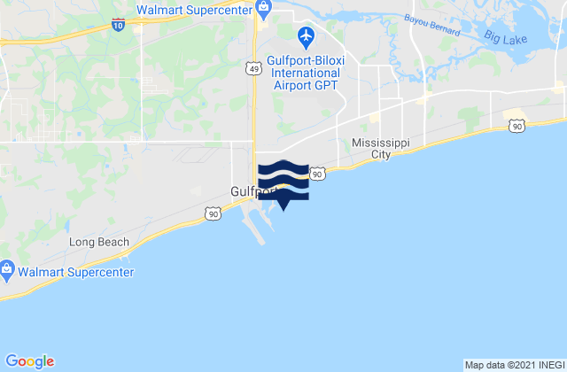 Mappa delle maree di Gulfport Harbor, United States
