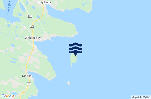 Mappa delle maree di Gull Island, Canada