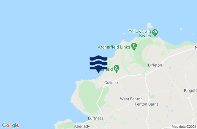 Mappa delle maree di Gullane Beach, United Kingdom