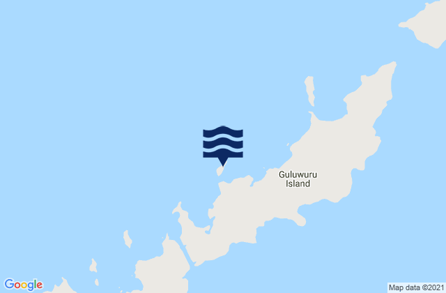 Mappa delle maree di Guluwuru Island, Australia