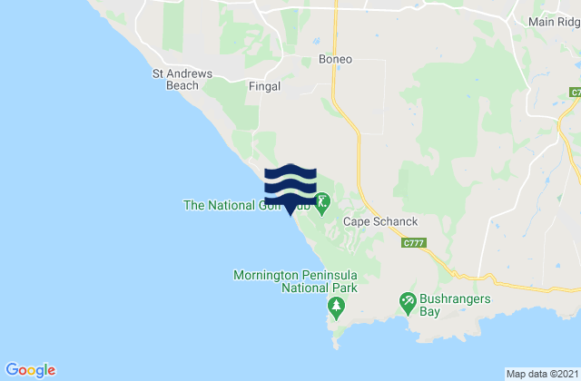 Mappa delle maree di Gunnamatta Beach, Australia