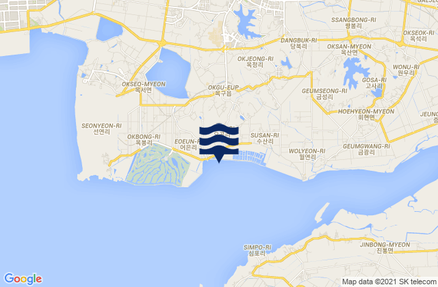 Mappa delle maree di Gunsan-si, South Korea