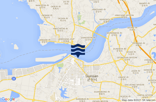 Mappa delle maree di Gunsan, South Korea