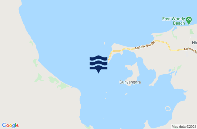 Mappa delle maree di Gunyangara, Australia